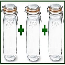 Set of 3 - Le Parfait French Super Canning Jars With Bail Lid - 51 oz / 1.5 liters, 1