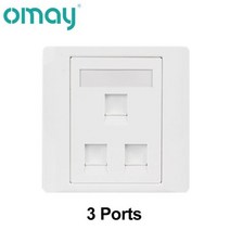 네트워크 테스터 86 유형 컴퓨터 소켓 패널 CAT5E CAT6/6A/7/8 네트워크 모듈 RJ45 케이블 인터페이스 콘센트 벽 스위치, 03 3 Ports, 04 10PCS