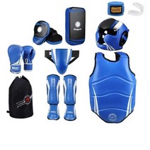 태권도 보호대 겨루기 몸통 보호구 기어 격투기 장비, S레드 패키지(5종 세트)