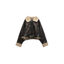 ZARA 자라 크롭 벨티드 여성 무스탕 자켓