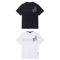 힐크릭 남성골프반팔티 리노브로고라운드티셔츠 1HCTSM2404WH