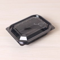 일회용샐러드용기 JH 204 블랙 100세트-소분 일회용 포장 배달 반찬용기, 100개, 단품