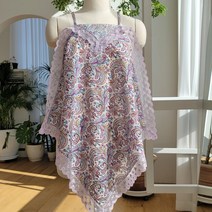 [토베] 페이즐리 레이스 개인 위생 앞치마 큰손수건 겸용 무릎덮개, 퍼플