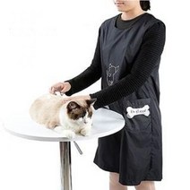 강아지 애견 미용가운 미용사가운 미용훈련사용품 방수앞치마 털박힘방지, XL