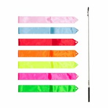 아마야 주니어 리듬체조 리본 5m 스틱세트 취미용, 라이트핑크