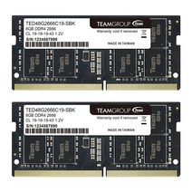 팀그룹 엘리트 DDR4 16GB 키트 (2 x 8GB) 2666MHz PC4-21300 CL19 언버퍼드 비 ECC 1.2V SODIMM 260핀 노트북 PC 컴퓨터 메모리 모듈, Dual Channel_DDR4 2400MHz CL16