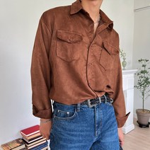 셀르 오버핏 스웨이드 포켓 셔츠_(3color)