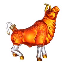 황소 모양 양주 담금주 유리병 술 진열 유리공예, 추가 구매 상품(선물용 케이스)