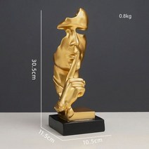 인테리어 소품용 액세서리 무소음은 인간의 얼굴 조각상 금상 추상 장식용, Silent 골드en