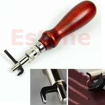 조정 가능한 가죽 가장자리 스티칭 그루버 lethercraft 그루브 가우 작업 도구 E56C, 01 Silver
