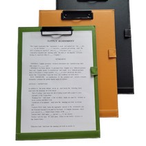 유피어 가죽 클립보드 A4 결제판 메뉴판, 철제클립보드(오렌지)