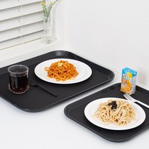 케이 PC 논슬립 사각 쟁반 서빙 트레이, 케이 사각쟁반 검정 대