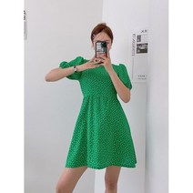 보헤미안 벌룬소매 플라워 미니원피스 2color