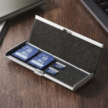 엘레컴 SD/micro SD/마이크로SD 메모리 카드 클립/멀티 수납 보관 케이스, 실버 멀티 케이스