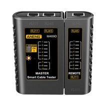 네트워크 LAN 케이블 테스터 네트워크 테스트 도구 이더넷 네트워크 케이블 페어링용 Cat 5 5E 6 RJ45RJ11, 103x97mm, ABS, 검은 색