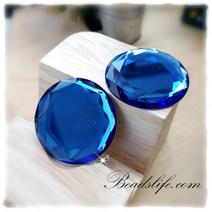 비즈라이프 40mm 원형 평면 판유리, 1개, 블루
