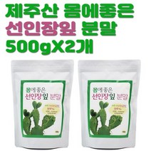 푸른들 제주산 선인장잎(천년초) 분말 500gX2개(선인장가루 천년초가루 부모님건강), 2개