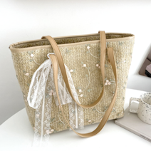 나나엘르 썸머비치 휴양지 바캉스 레이스 라탄 여성 숄더백