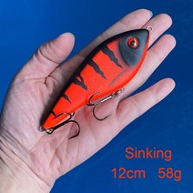 무늬오징어피규어 낚시 도구 액세서리 낚시미끼 미끼 큰 수영 글라이드 베이트 12cm 53g 58g 가라앉는 107, 04 I 12cm 58g