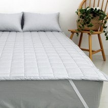 바숨 고정밴드 풍기여름 인견 침대패드 슈퍼싱글(S/SS) 퀸(Q), 그레이