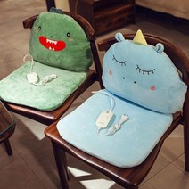 캐릭터 동물 방석 전기방석 온열 쿠션 겨울난방 엉따, 공룡(그린)