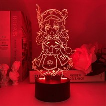 3D 홀로그램 팬 프로젝터 디스플레이 Genshin Impact Klee 야간 조명 이, 클레 6737, 리모컨이 있는 16가지 색상, 협력사