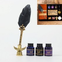 7종 깃털 만년필 노트세트 블랙 만년필입문 만년필판매 백화점만년필 만년필촉 고급사무용품 만년필케이스 만년