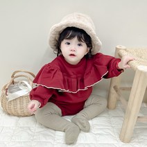 [당일발송] 아기 신생아 바디슈트 겨울 옷 외출복 기모 바디수트 방한 우주복 크리스마스 룩