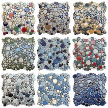 세라믹 자갈 돌 DIY 타일 30X30 미끄럼 방지 바닥 매트 발 마사지 화장실 온천 목욕탕 인테리어, 30X30 2개, 그레이 블루 DIY-007