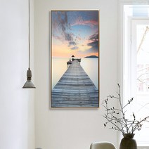 socean 벽걸이 풍경 힐링 그림 인테리어 액자 바다 캔버스 프린팅 미술작품 액자 다리 풍경화 페인팅 데코 픽쳐 프