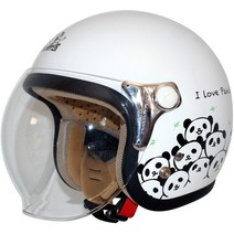 댐 트랙스 (DAMMTRAX) 오토바이 헬멧 제트 CARINA (카리나) WHITE-PANDA (화이트 팬더) 여성 무료 (57 ~ 58cm) -
