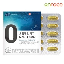 초임계 RTG 오메가3 알티지 비타민E 고순도 EPA DHA 1200mg 엔초비 오일 오메가쓰리 식약처인증 캐나다, 1개, 60캡슐