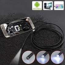 내시경 카메라 검사 1m 2m 와이어 보어스코프 6 led 조명 USB Endoskop PC 안드로이드 전화 태블릿 Android Phone Tablet
