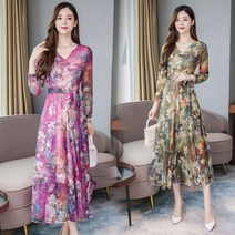 4색 이브닝드레스 플라워 자수드레스 홈원피스 롱스커트 봄스타일링 가을패션 하객룩 데이트룩 여름코디