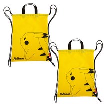 포켓몬스터 피카츄 볼트 조리개 주머니 2개 세트 보조가방 신발주머니 신주머니 실내화 가방 아동 초등 학생