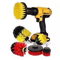전동 드릴 3종 브러쉬 드릴솔 세차 타일 청소 타이어 휠 욕실, 선택:셉터 전동드릴3종브러쉬 - 레드
