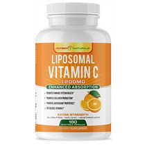POTENT NATURALS 포텐네추럴 리포조말 비타민 C Liposomal Vitamin 1200mg 180 캡슐, 1세트, .
