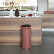 brabantia Brabantia 푸시형 쓰레기통 30L 수입 가정용 창의적 대형 터치형 실내 쓰레기통, 터치 레드 복숭아 가루 30L