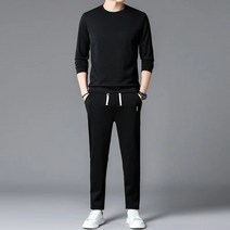 남자 긴팔 라운드 캐쥬얼 와이드 트레이닝 바지