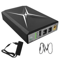 라우터 용 휴대용 무정전 전원 공급 장치 10400mAh 미니 소형 UPS 배터리 백업 USB 5V2A 5.5x2.5mm 9V1A 12, 01 no power adapter