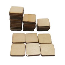 우드버닝 미완성 목재 조각 공백 사각형 라운드 코너 나무 컷 아웃 DIY 공예 레이저 조각용 100 개