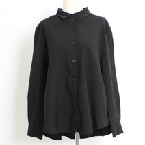 베이직 심플 셔츠 카라 긴팔 블라우스 (55~88빅사이즈) (4color)