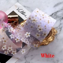 6cm 5 야드 꽃 무늬 얇은 명주 그물 데이지 리본 롤 DIY 수제 공예 머리 베이킹 벚꽃 인쇄 메쉬 패브릭 용품118597, 8cm x 5yards, White, White