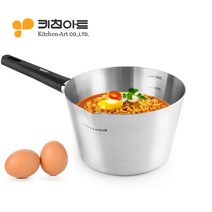 키친아트 라면 냄비 국산 인덕션겸용 스텐 1인용 2인용 손잡이 편수냄비 (18 20 택1), 냄비 18cm (뚜껑없음X)