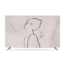 명화 티비 TV 덮개 가리개 인치 종류별 무지개 럭셔리 거실 모니터 먼지 커버 42 55 65 75 액자 풍경 HA11, 60인치 우아한