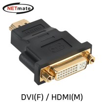 NETmate DVI(F) to HDMI(M) 변환젠더/NMG008/4K UHD/양방향 출력/DVI(암단자)-HDMI(수단자)/금도금
