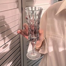 크리스탈 패턴 샴페인잔, 블랙 그레이, 1개