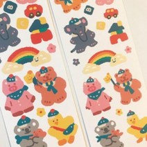 젤리크루 쿠킹쿠키_애니멀키즈 씰스티커, 단품
