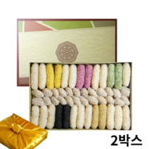 [100%국내산재료] 고급 한과 선물 세트 찹쌀 유과 수제 한과 선물용 개별포장 보자기 설 명절 추석 실속형 가성비, 2박스, 700g