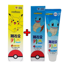 댕Ol몰 1+1 페리오 포켓몬 꼬북이 피카츄 키즈치약 75g, 꼬북+피카